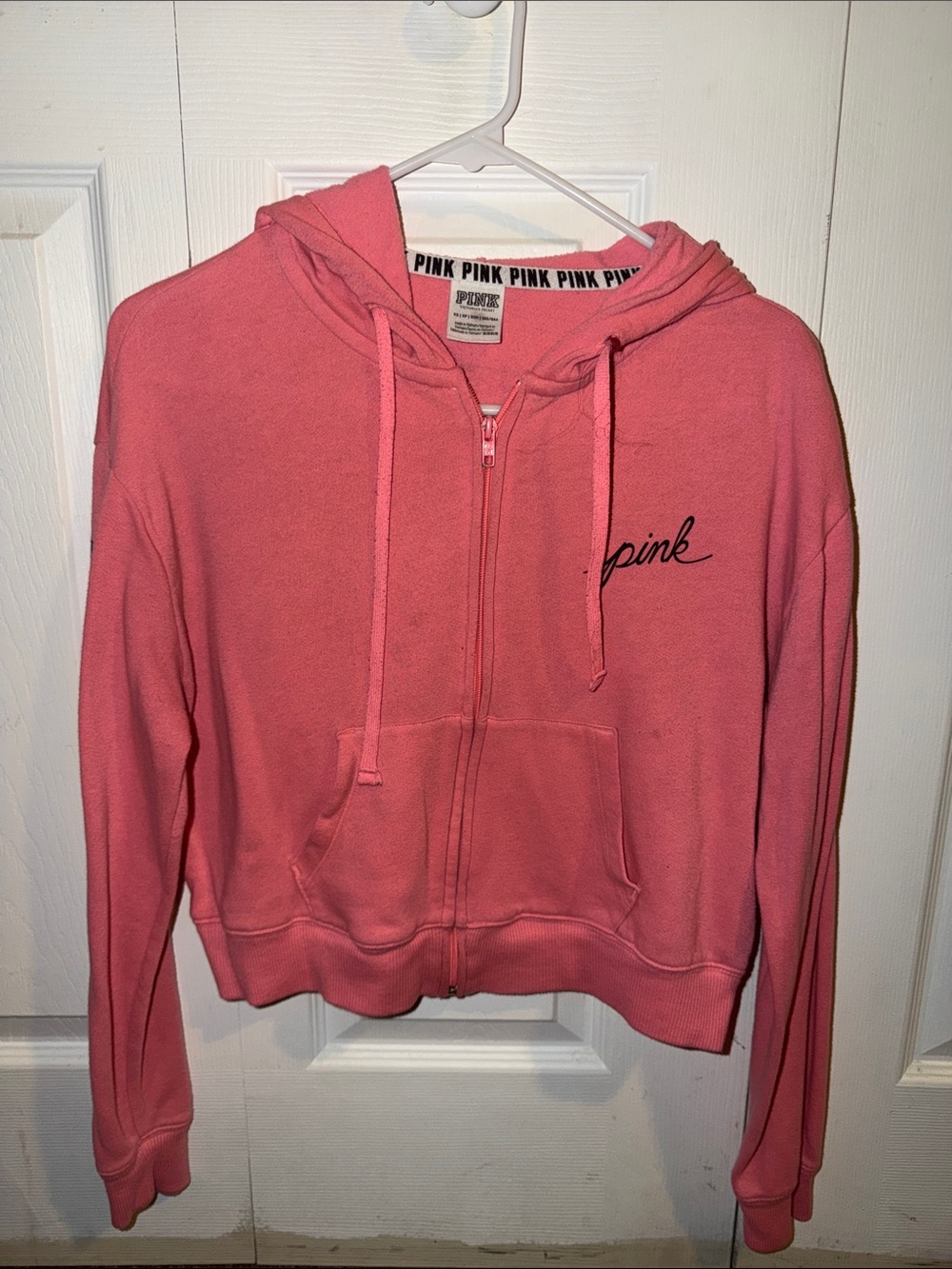 PINK Victoria's Secret Coral Pink Zip Hoodie